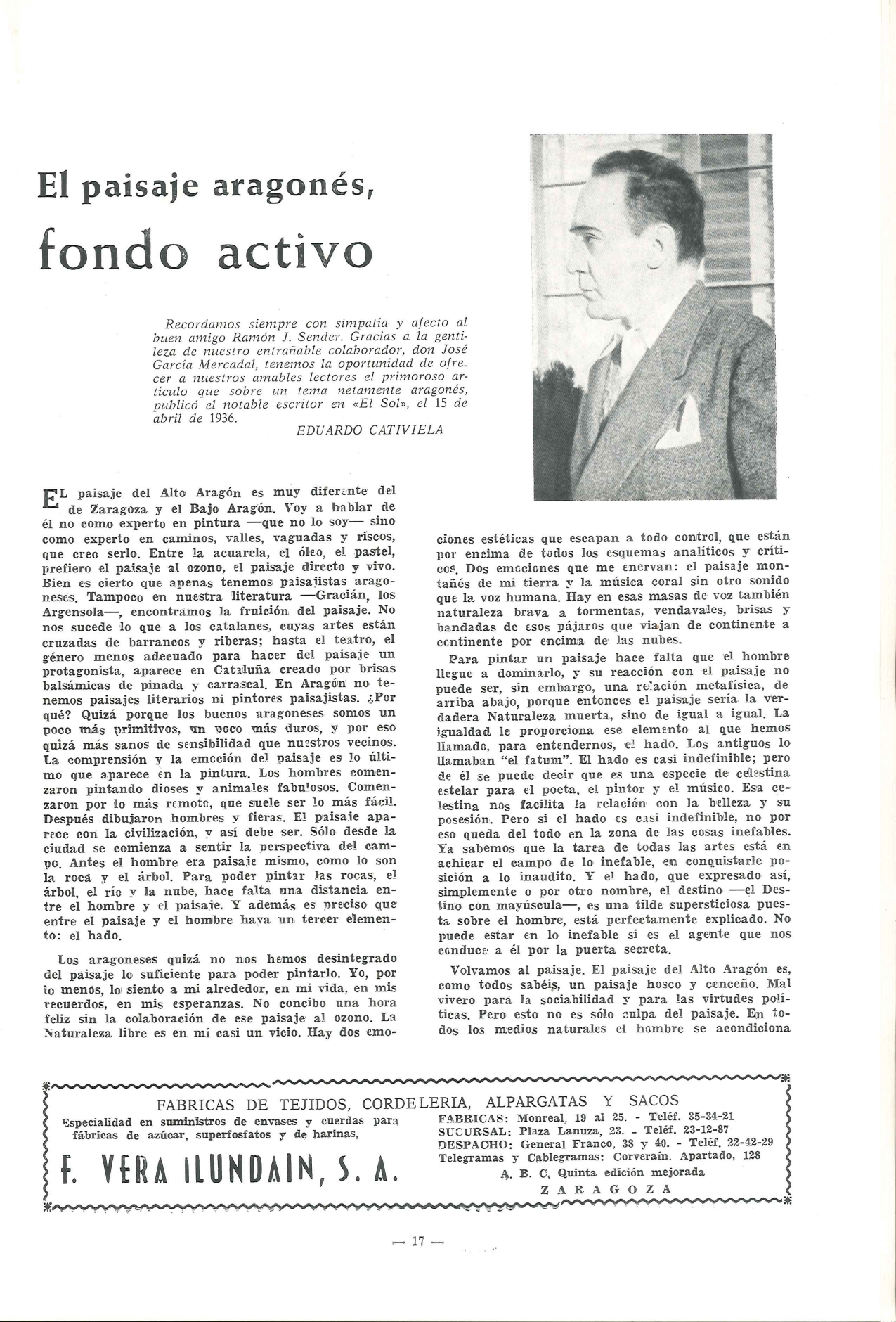 Artículo sobre Sender publicado en octubre de 1969