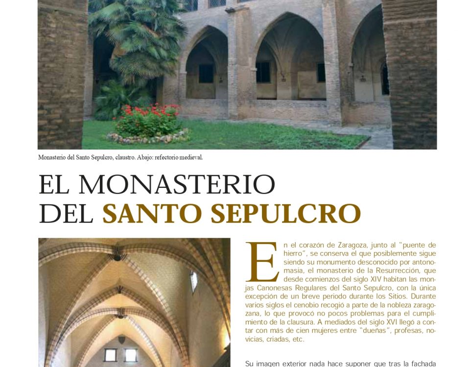 Artículo sobre el Monasterio del Santo Sepulcro publicado en diciembre de 2012