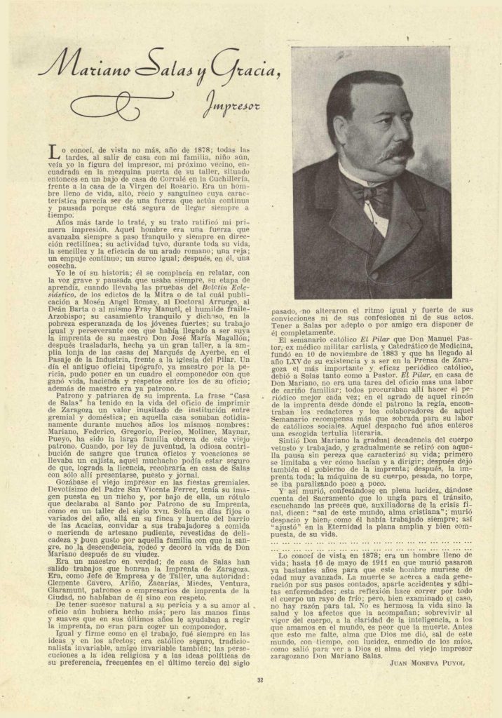 Artículo escrito por Juan Moneva y Puyol y publicado en abril de 1947