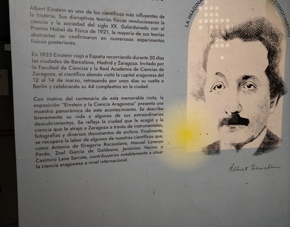 Cartel de la exposición 'Einstein & La Ciencia Aragonesa'