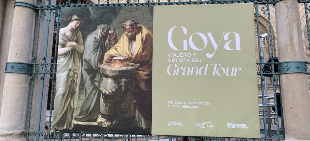 Cartel de la exposición 'Goya viajero y artista del Grand Tour', incluida en la carta de febrero