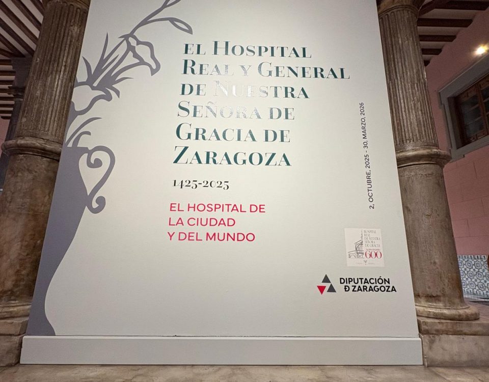 Cartel de la exposición sobre el Hospital de Nuestra Señora de Gracia en el Palacio de Sástago