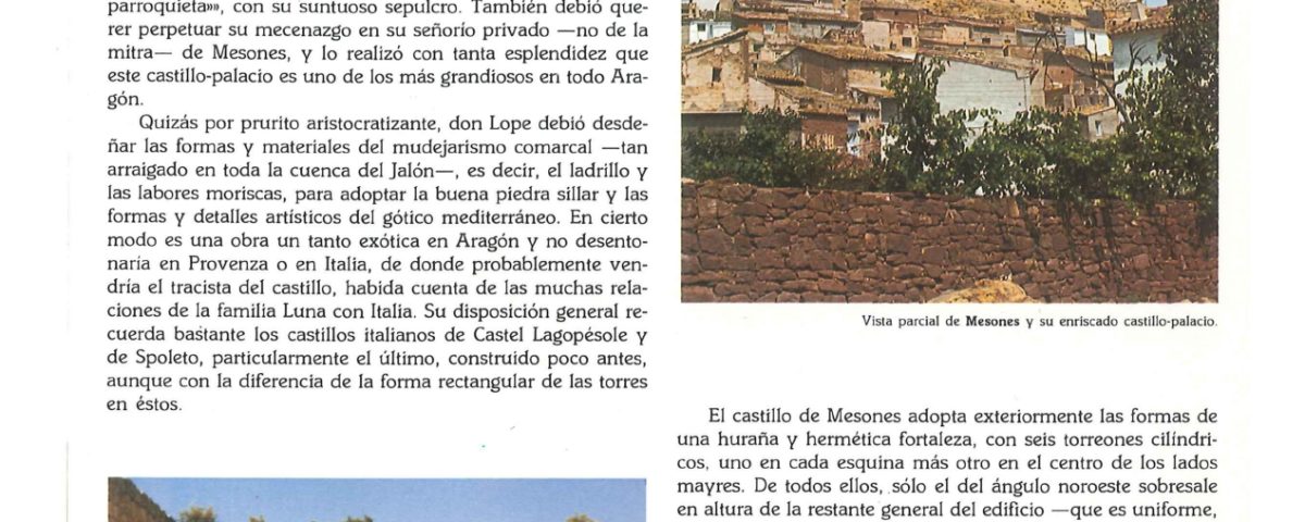 Artículo sobre Mesones de Isuela publicado en la revista de julio de 1986