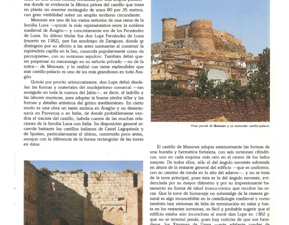 Artículo sobre Mesones de Isuela publicado en la revista de julio de 1986