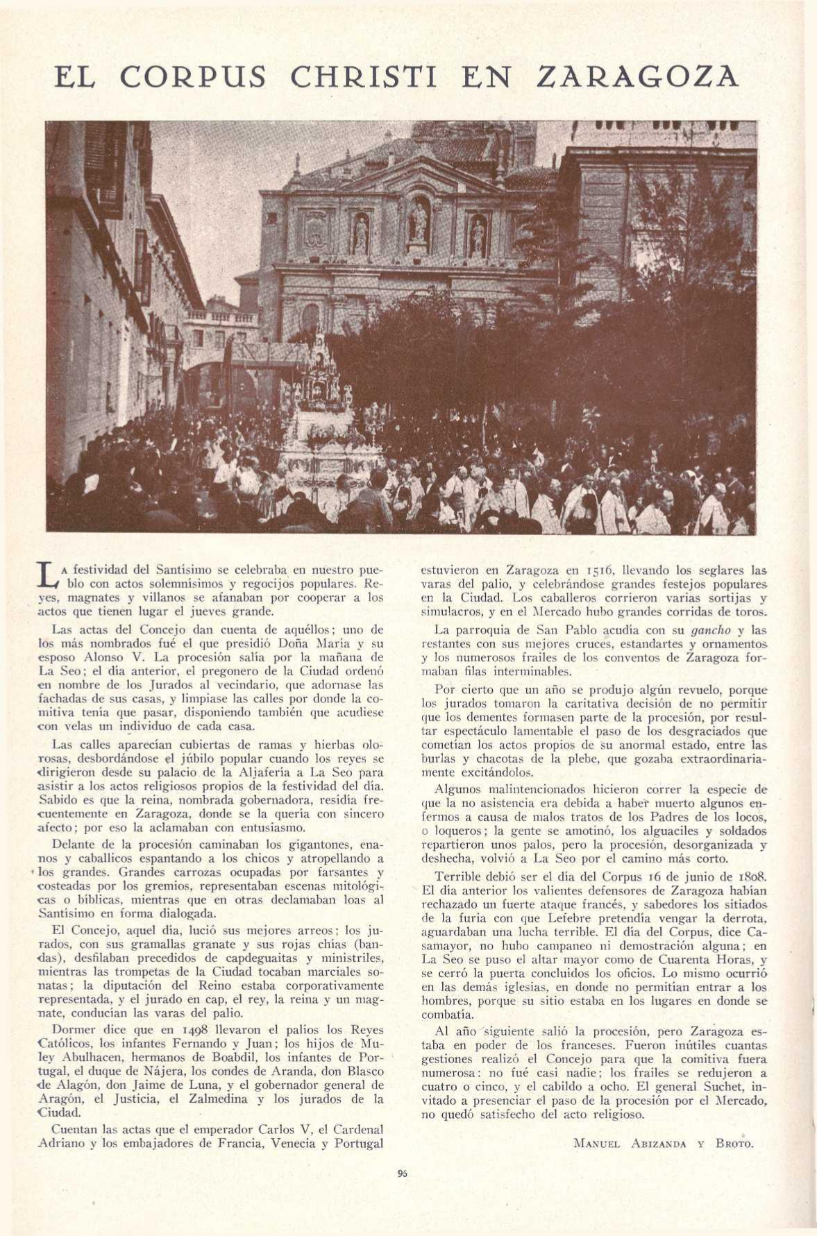 Artículo sobre el Corpus publicado en mayo de 1929