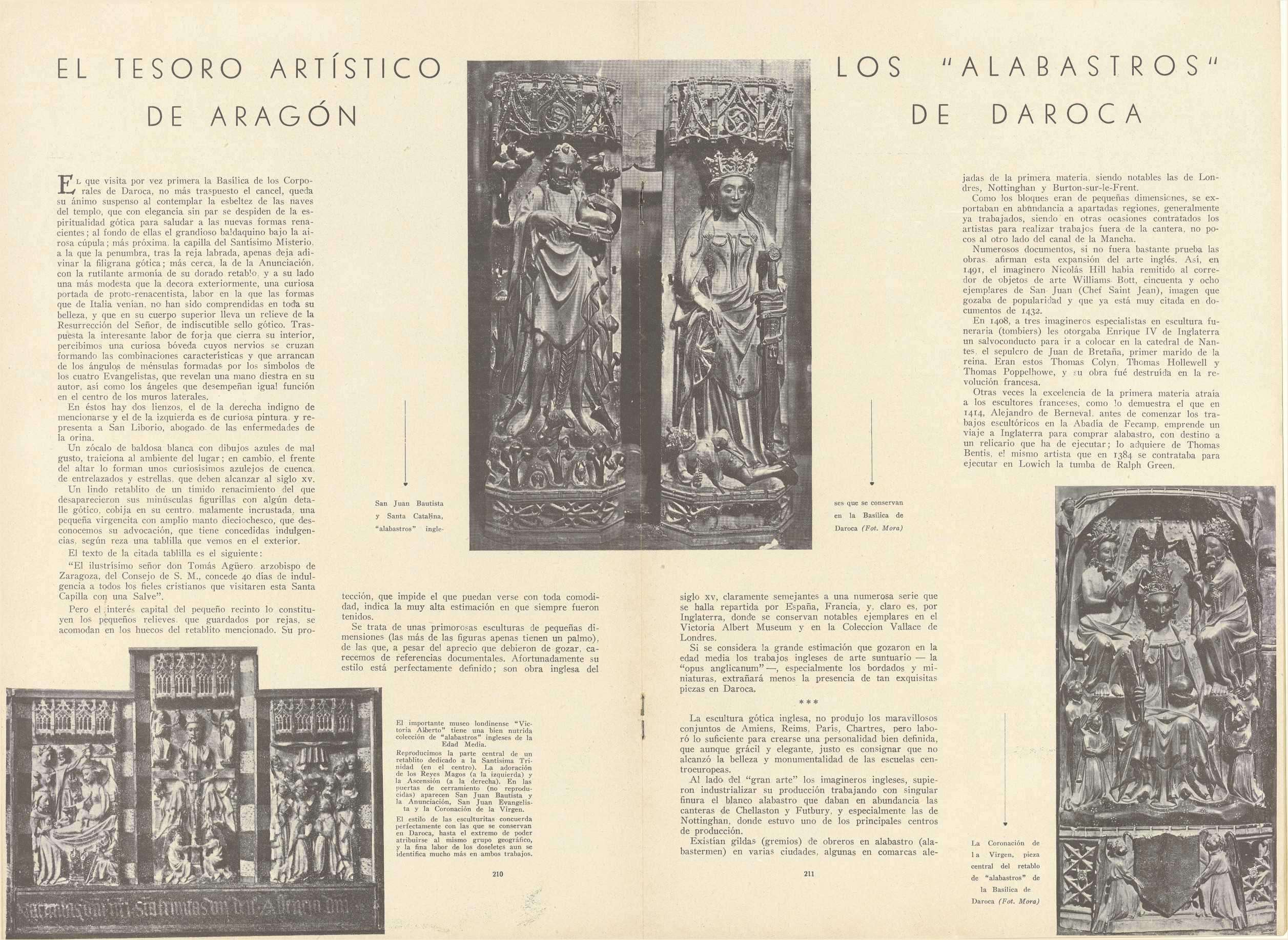 Artículo sobre Daroca publicado en la revista de noviembre de 1938